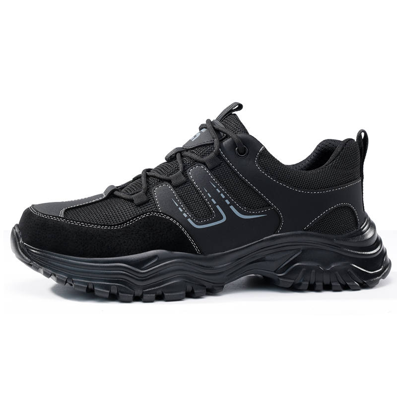 GUYISA Slip Resistant, Abrasion Resistant, Impact Resistant Low top Chunky Sneakers Unisex Black
