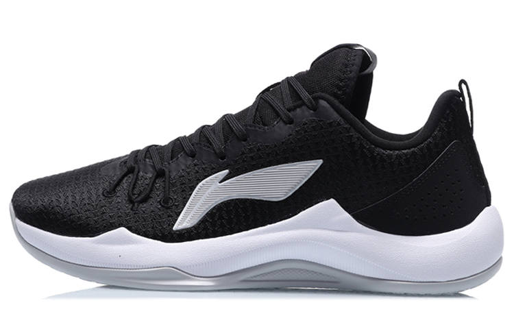 Li-Ning Li Ning Magic Cloud Abrasion Resistant Breathable Low top Basketball Shoes Men's Black White Fleece Lined