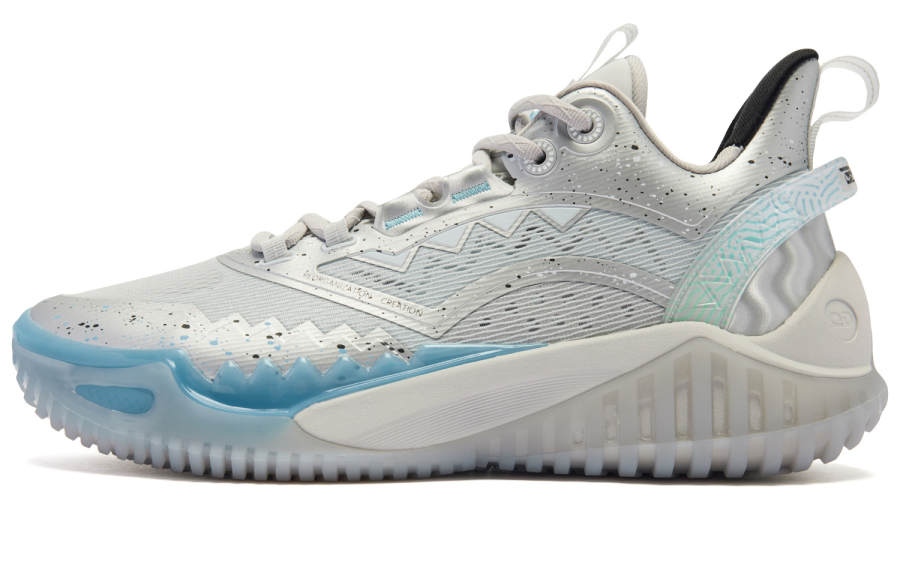 QIAODAN Blast 2.0 Galaxy Cushioning Slip Resistant Abrasion Resistant Low top Basketball Shoes Men's Silver