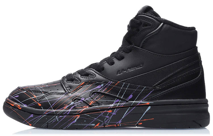 Li-Ning Li Ning 937 Deluxe Hi Synthetic Leather, Top Grain Cow Leather Cushioning Slip Resistant Abrasion Resistant Rebound