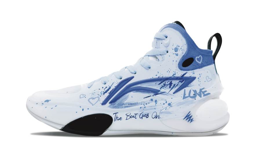 Li-Ning Li Ning YuShuai 17 Slip Resistant Abrasion Resistant High top Basketball Shoes Men's Blue White