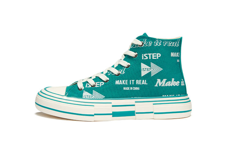 ISTEP Slip Resistant Slip Resistant High top Canvas Shoes Men's Green