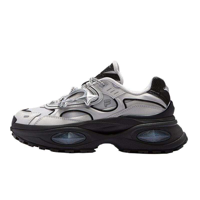 FILA FUSION BIANCO III Bianco 3 Textile, Synthetic Leather Comfortable Low top Chunky Sneakers Women's Gray Black