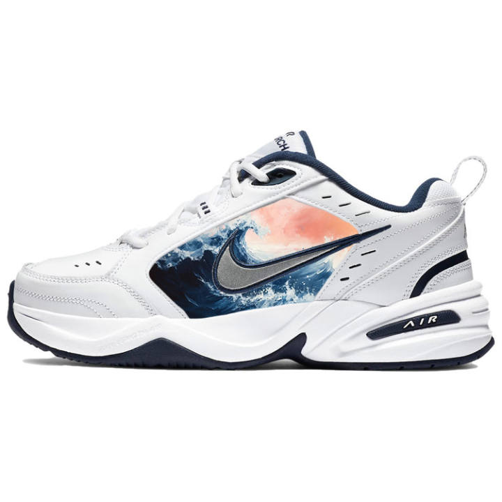 Nike Nike Air Monarch 4 Morning Glow Wave Slip Resistant Abrasion Resistant Low top Chunky Sneakers Unisex Blue White