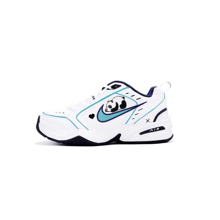 Nike Nike Air Monarch 4 Slip Resistant Slip Resistant Low top Chunky Sneakers Unisex Black White Blue