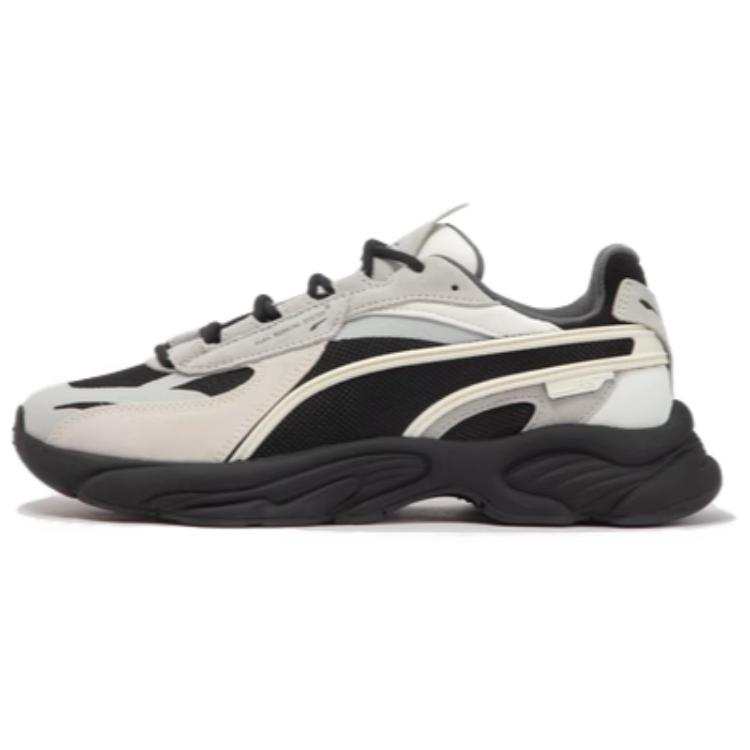PUMA Rs Connect Cushioning Slip Resistant Abrasion Resistant Breathable Low top Chunky Sneakers Unisex Black White Gray
