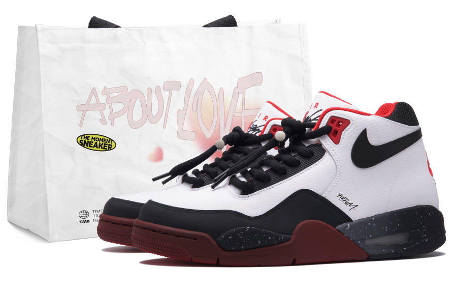 Nike Nike Flight Legacy Abrasion Resistant Mid top Vintage Basketball Shoes Unisex Red White Black