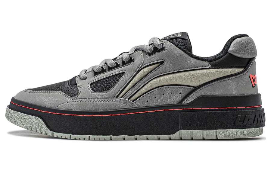 Li-Ning LiNing Rookie Cushioned Slip-Resistant Lightweight Rebound Low-Top Vintage Basketball Shoes Unisex Gray