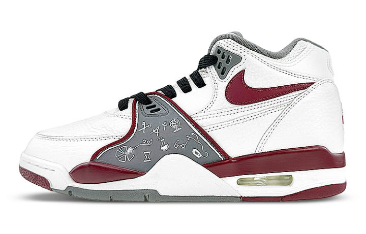 Nike Nike Air Flight 89 Mid top Vintage Basketball Shoes Men's White Gray Red