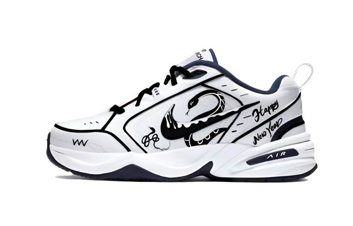 Nike Nike Air Monarch 4 Abrasion Resistant Height Increasing Low top Chunky Sneakers Unisex Black White