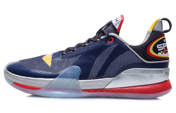 Li-Ning LiNing Blitz 7 Premium Cushioning, Slip Resistant, Abrasion Resistant, Rebound Low Top Basketball Shoes Men's Blue Gray