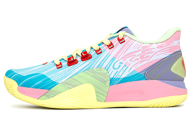 XTEP Lin Generation Cushioning Slip Resistant Abrasion Resistant Low top Basketball Shoes Men's Light Pink