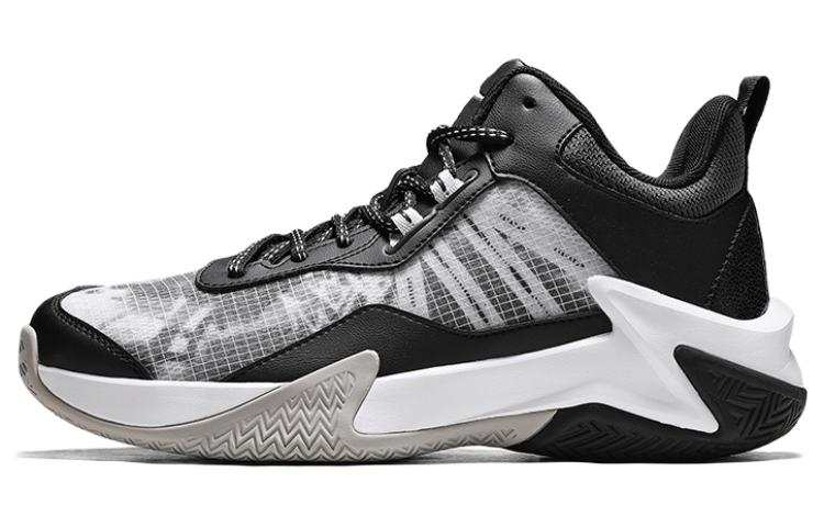 QIAODAN Cushioning Breathable High top Basketball Shoes Men's Black White