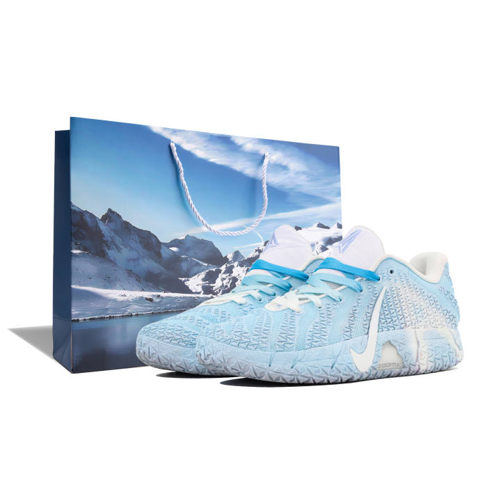 Nike Nike Ja Morant 3 Premium Ice, Shopping Bag Mesh Abrasion Resistant Grip Low top Basketball Shoes Unisex White Blue