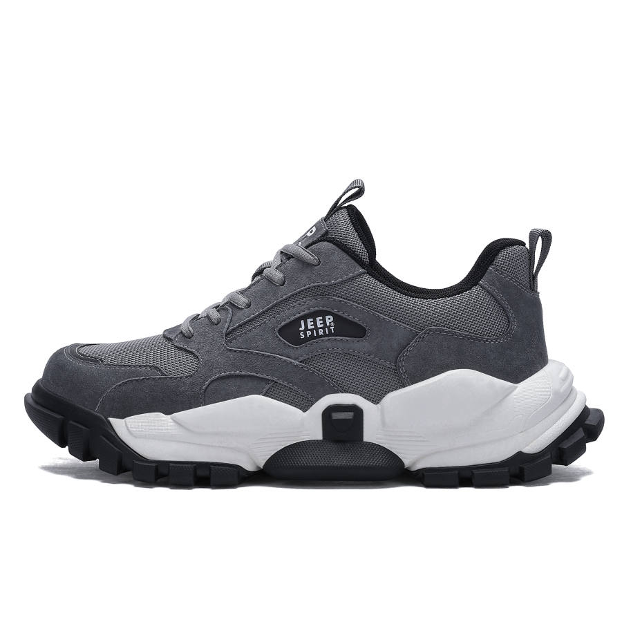 JEEP SPIRIT Cushioning Abrasion Resistant Lightweight Breathable Low top Hiking Shoes Men's Volcanic Ash
