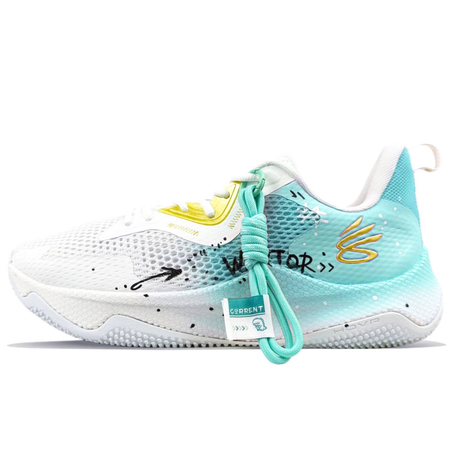 Under Armour Curry Splash 3 Slip Resistant Abrasion Resistant Low top Basketball Shoes Men's White Blue
