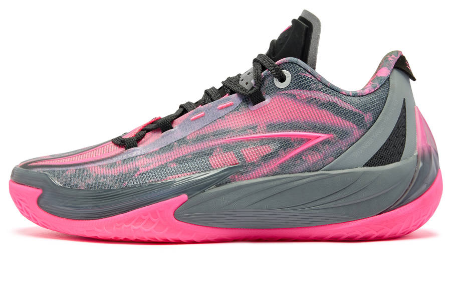 QIAODAN Poisonous Fangs 3.5 Gunpowder Rose Low top Basketball Shoes Men's Gray Pink