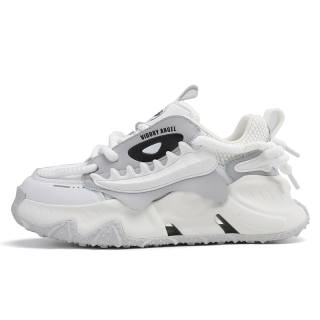 VIDORY ANGEL Shark One Cushioning Abrasion Resistant Slip Resistant Low top Chunky Sneakers Men's White Gray
