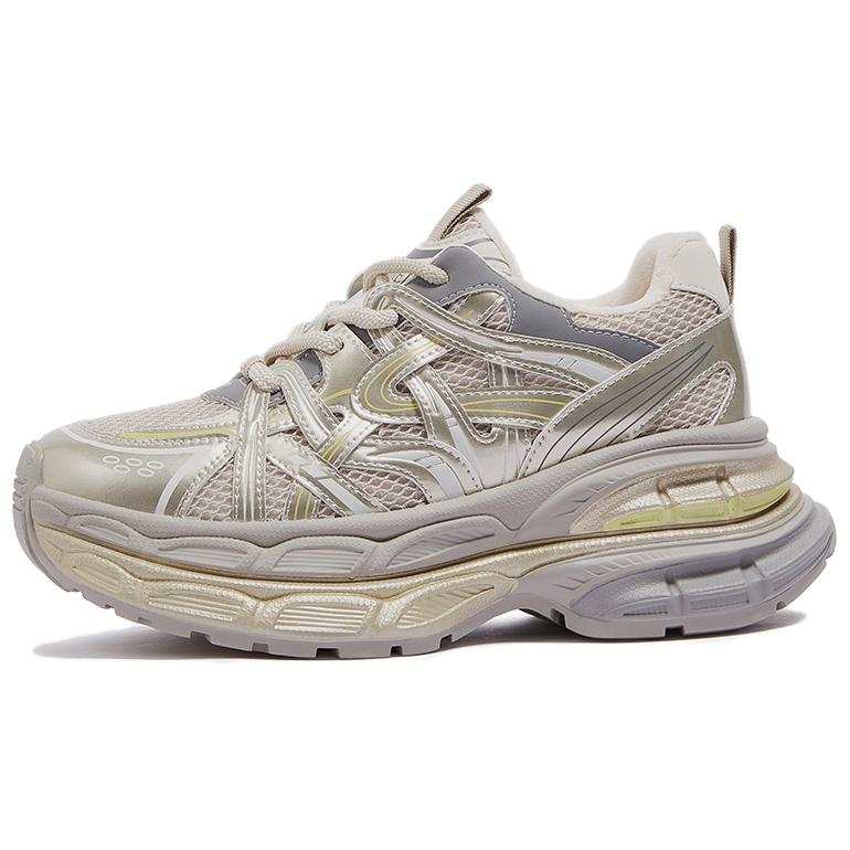 CAMEL Galaxy 2.0 Chunky Sneakers Women's Low Top Beige/Gold, Silver, Dark Gray/Gunmetal, Light Brown