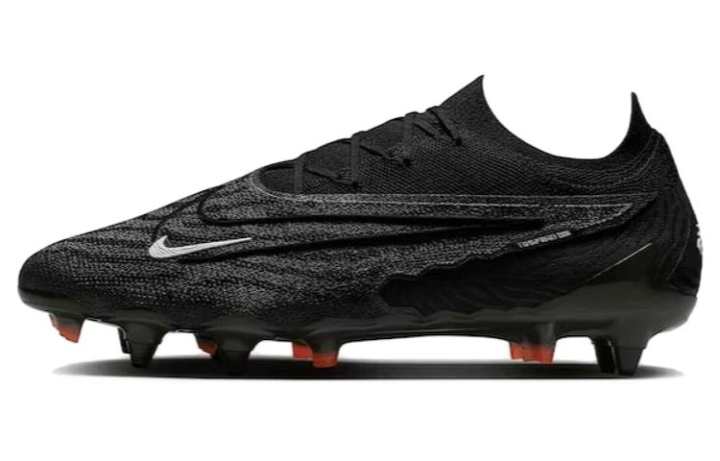 Nike Nike Gripknit Phantom Gx Elite SG Pro Anti Clog Traction Black Dark Smoke Grey Total Orange