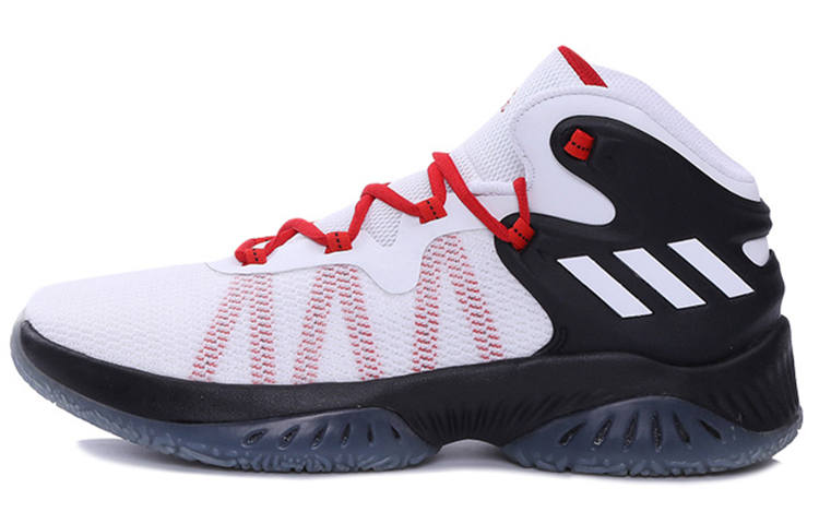 Adidas Adidas D Rose Explosive Bounce Abrasion Resistant Cushioning Mid top Basketball Shoes Men's White Red