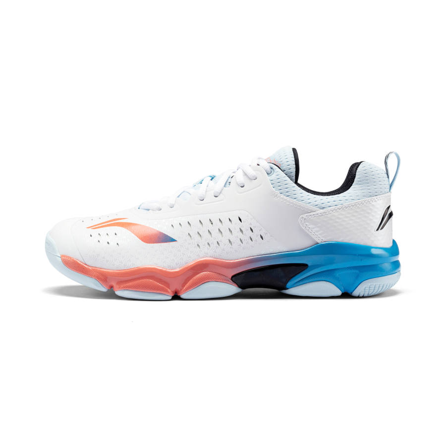 Li-Ning Li Ning Badminton Collection PU Synthetic Leather Low top Training Shoes Unisex White Blue