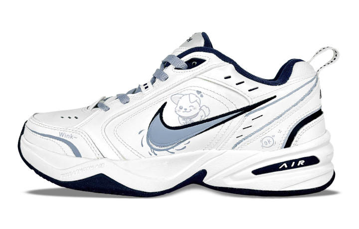 Nike Nike Air Monarch 4 Slip Resistant Low top Chunky Sneakers Unisex Blue White