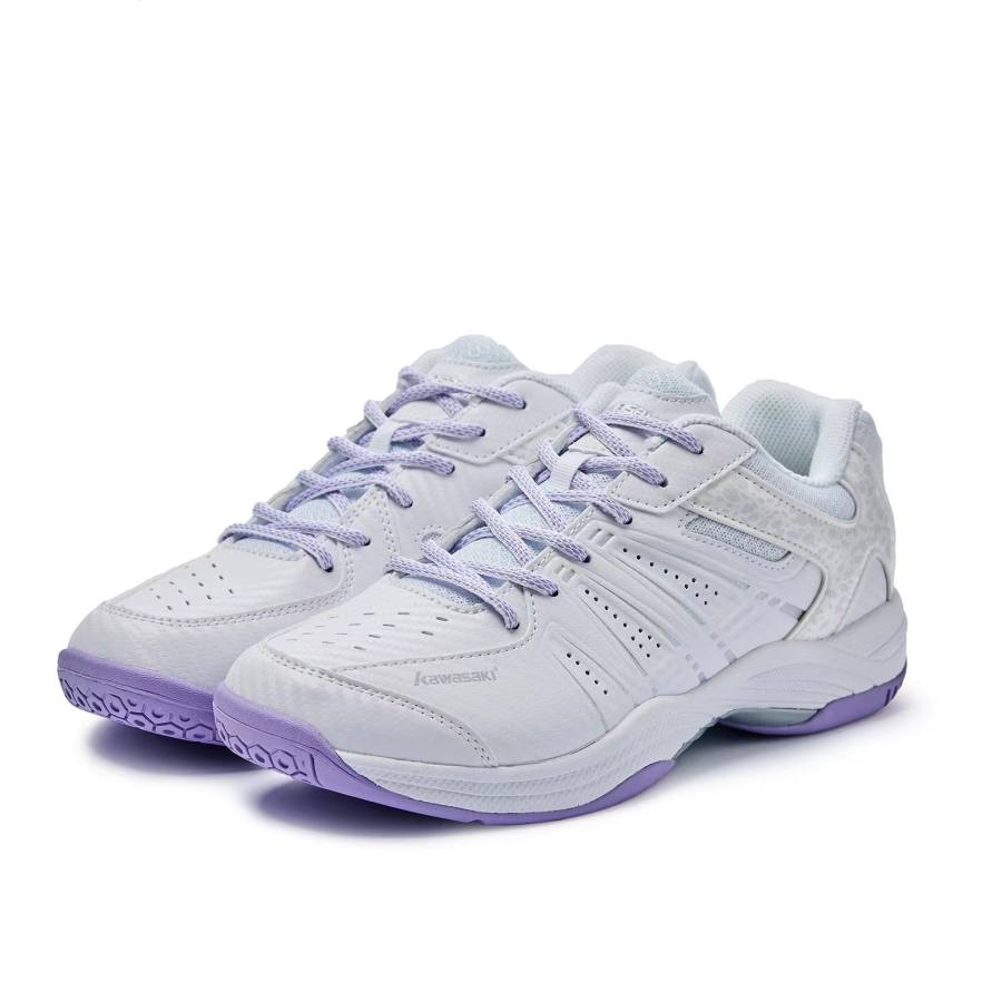 Kawasaki Wind Collection Slip Resistant Abrasion Resistant Low top Badminton Shoes Unisex White Purple