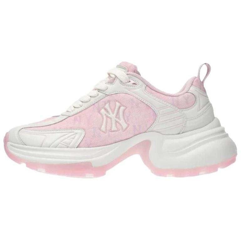 MLB New York Yankees Slip Resistant Abrasion Resistant Low top Chunky Sneakers Unisex Pink