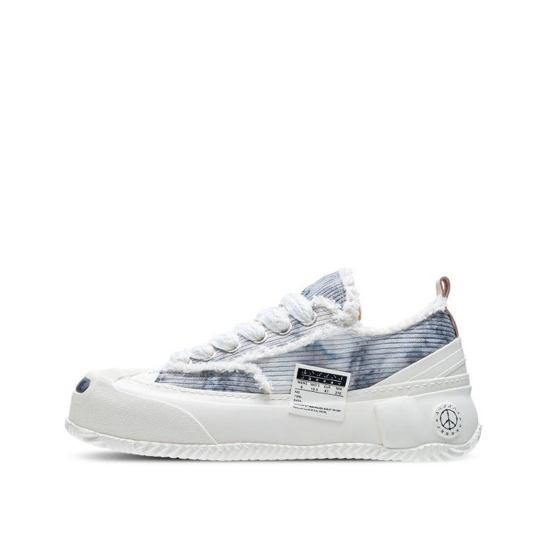 XVESSEL VESSEL G.O.P. 2.0 Marshmallow Lows Corduroy Gray Tie Dye Low top Canvas Shoes Unisex White Gray