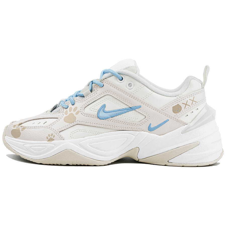 Nike Nike M2K Tekno Phantom Synthetic Leather Cushioning Slip Resistant Low top Chunky Sneakers Women's Gray White