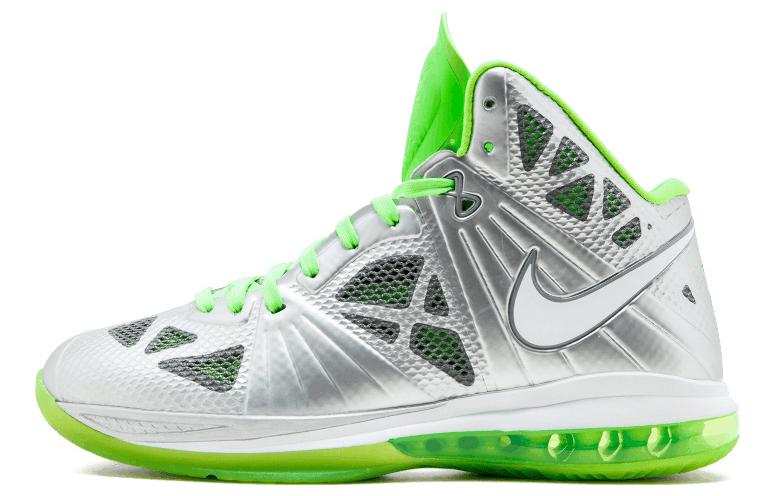 Nike Nike Lebron 8 PS Dunkman James 8 Playoff Slip Resistant Lightweight Mid top Basketball Shoes Men's Gray Green