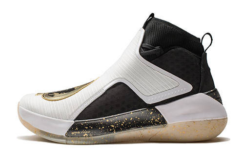 Li-Ning Li Ning YuShuai 12 Slip Resistant Abrasion Resistant High top Basketball Shoes Men's Black Gold