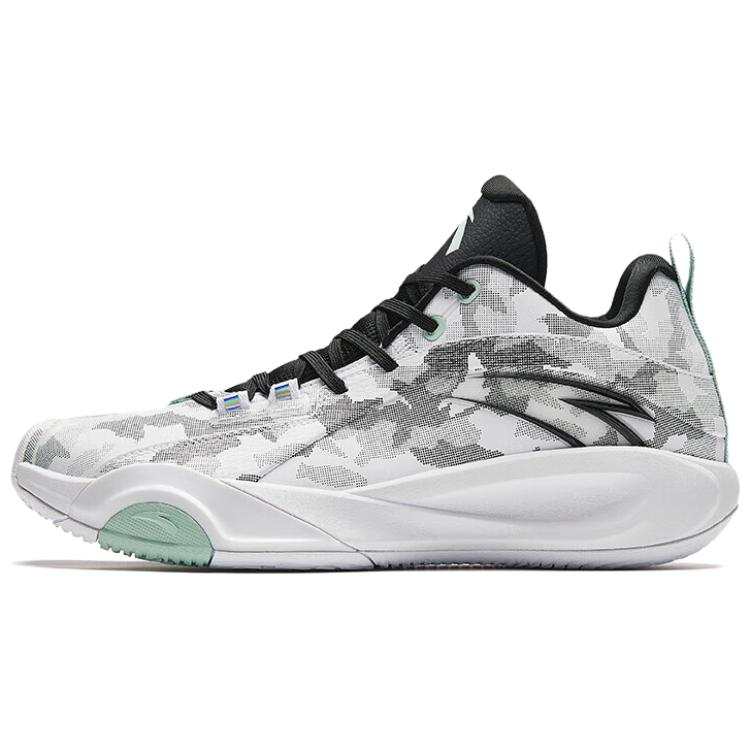 Anta Wind Tunnel 4 Comfortable Slip Resistant Slip Resistant Basketball Shoes Men's White Black