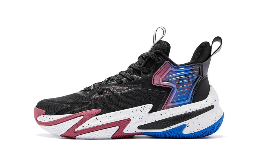 QIAODAN Broken Shadow 5 Low top Basketball Shoes Men's Black Cobalt Blue