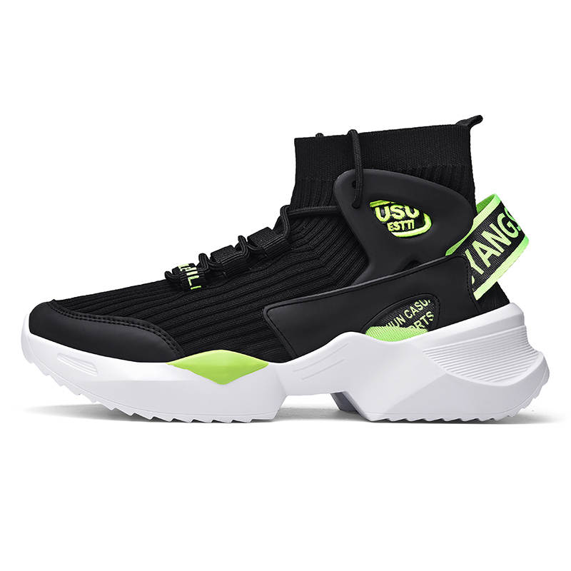 BIANSULONG Microfiber Leather Slip Resistant, Abrasion Resistant, Height Increasing High top Chunky Sneakers Unisex