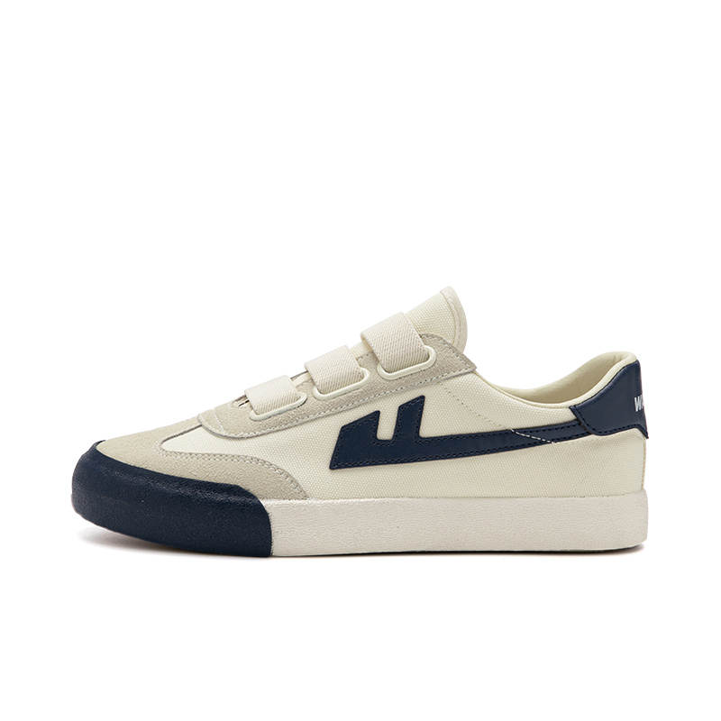 WARRIOR Warrior Low top Canvas Shoes Unisex Beige Dark Blue
