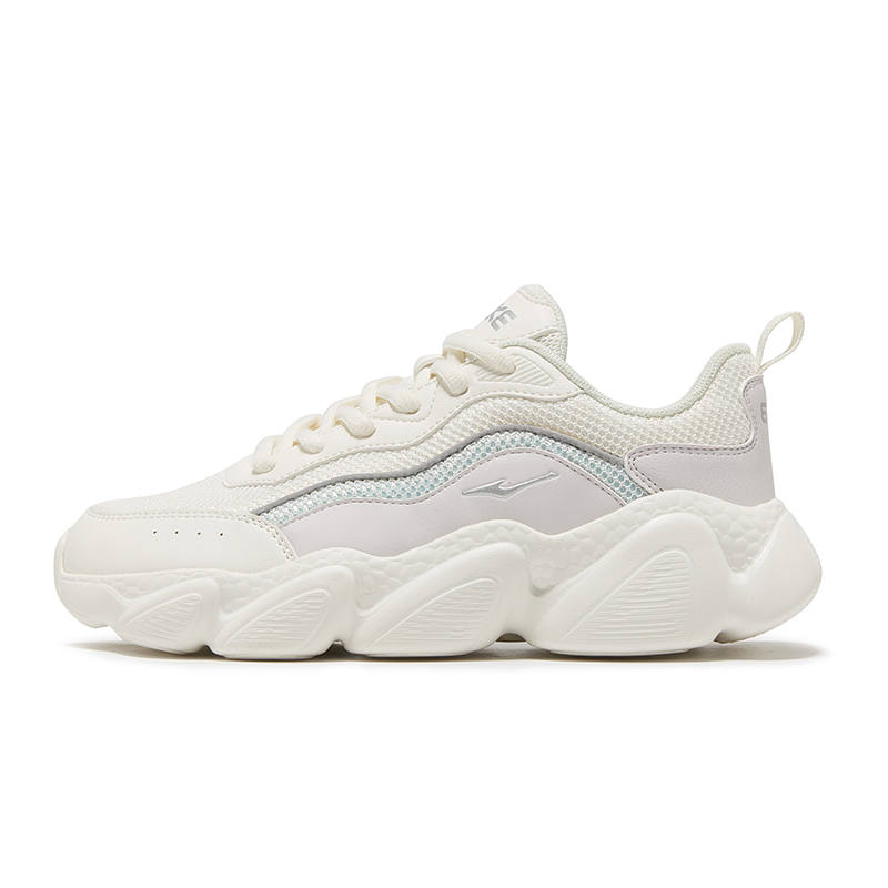 Erke Puffy Shoes Textile, Synthetic Leather Cushioning Height Increasing Lightweight Breathable Low top Chunky Sneakers