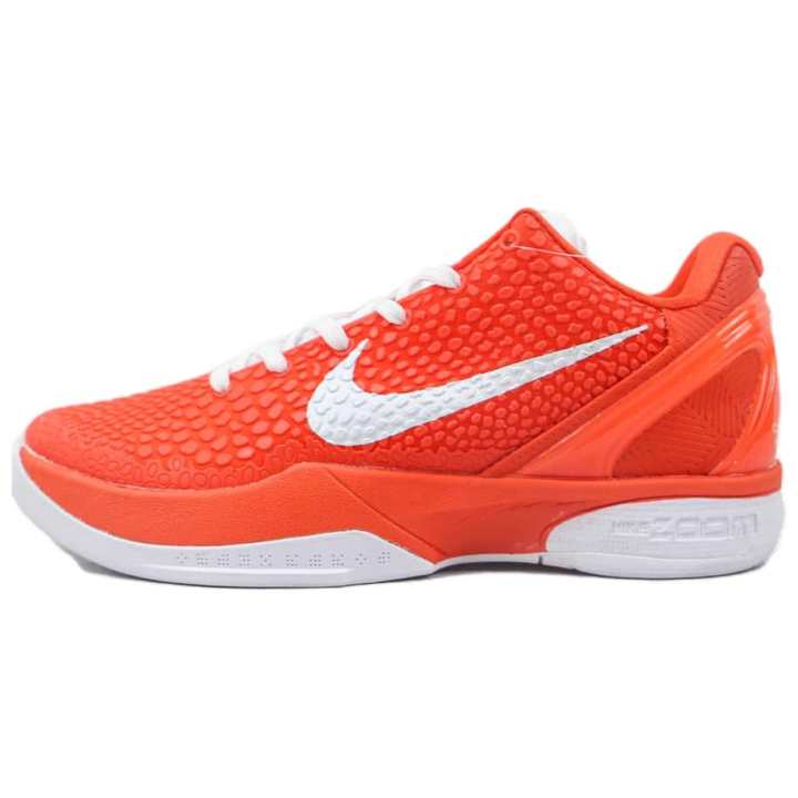Nike Nike Zoom Kobe 6 Cushioning Slip Resistant Low top Basketball Shoes Men's Orange White