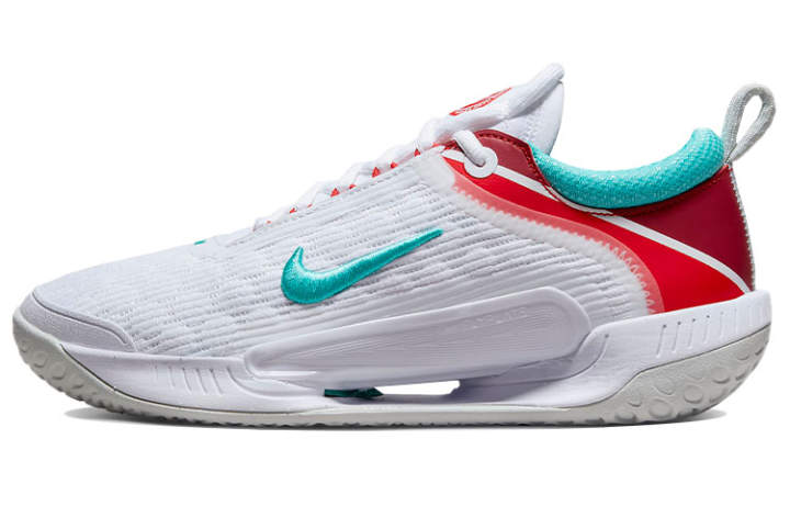 Nike Nike Court Zoom Nxt Hc White Light Silver Habanero Red Washed Teal Women's