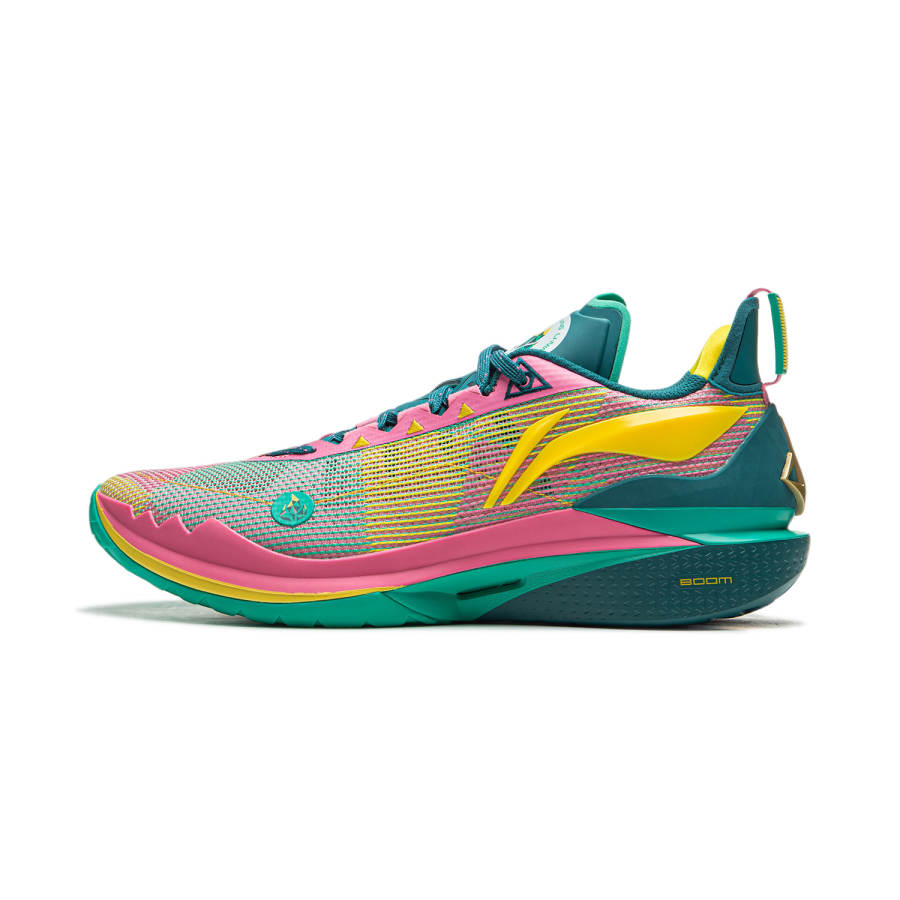 Li-Ning Li Ning JB2 Cushioning Slip Resistant Abrasion Resistant Breathable Low top Basketball Shoes Men's Green Pink