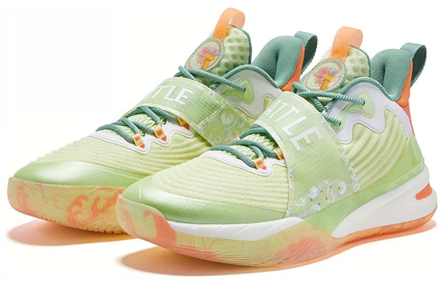 QIAODAN Ice Blade Mint Coconut Brown Abrasion Resistant Breathable Mid top Basketball Shoes Men's