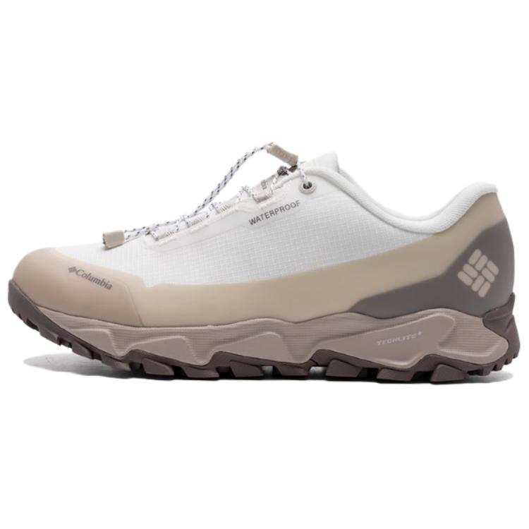 Columbia Hiking Textile, Synthetic Leather Waterproof Low top Hiking Shoes Men's White Brown