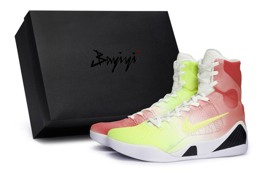 Nike Nike Kobe 9 Slip Resistant Slip Resistant High top Basketball Shoes Unisex White Black Red Yellow