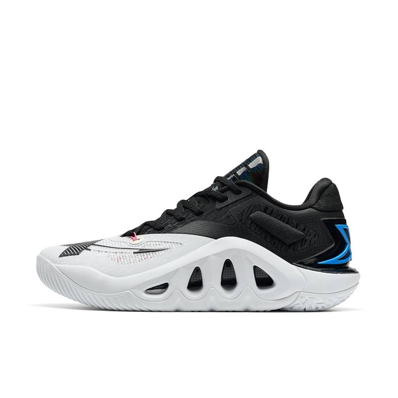 XTEP Demon Claw Game Ready Slip Resistant Abrasion Resistant Low top Basketball Shoes Men's New White/Black