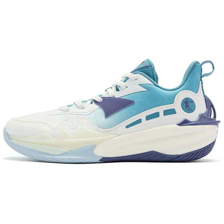 QIAODAN Low top Basketball Shoes Men's White Blue