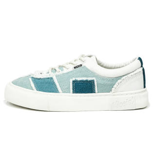 NICEID Slip Resistant, Abrasion Resistant, Lightweight Low top Canvas Shoes Unisex White Blue