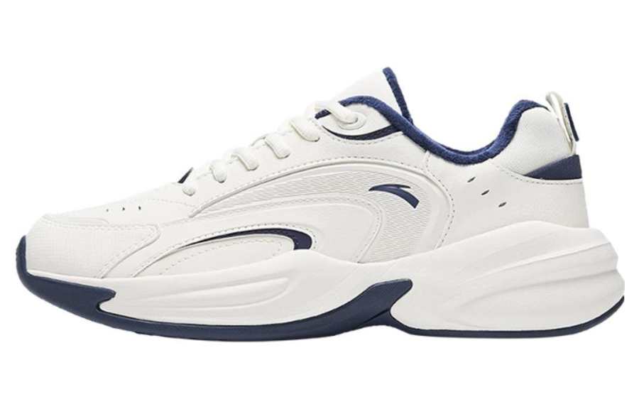 Anta ACE Textile, Synthetic Leather Wear resistant And Lightweight Low top Chunky Sneakers Men's White Blue