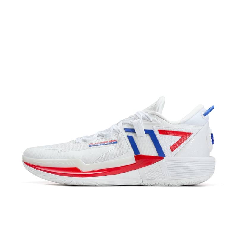 XTEP Spirit Strike 3.0 Cushioning Slip Resistant Abrasion Resistant Coverage Low top Basketball Shoes Men's White Blue