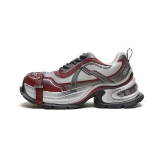 ABCICEY Slip Resistant Height Increasing Slip Resistant Height Increasing Low top Chunky Sneakers Women's Dirty Red